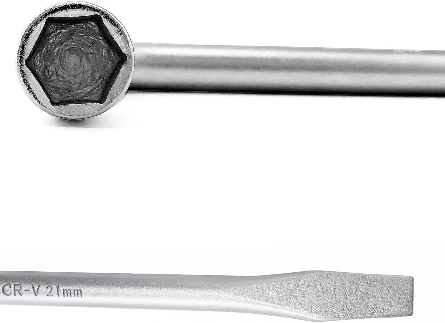 Car Spare Tire Lug Wrench for Jack, 13/16" High Carbon Steel L-shaped Tire Replacement Tool L Type Strong Hexagon Slotted End Socket Wrench