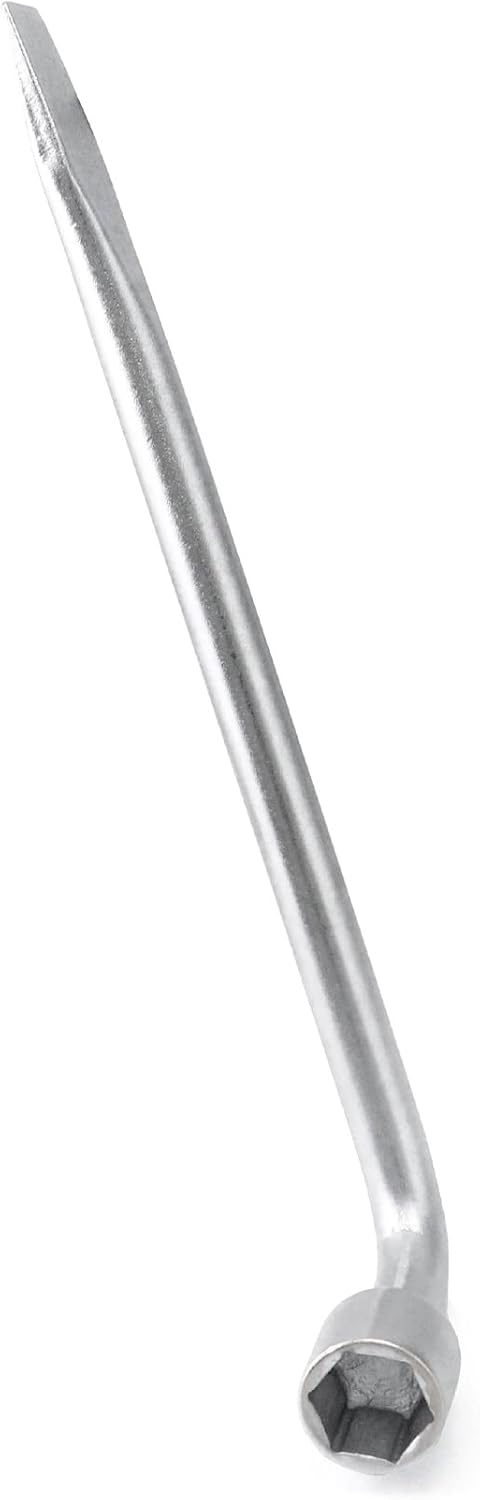 Car Spare Tire Lug Wrench for Jack, 13/16" High Carbon Steel L-shaped Tire Replacement Tool L Type Strong Hexagon Slotted End Socket Wrench