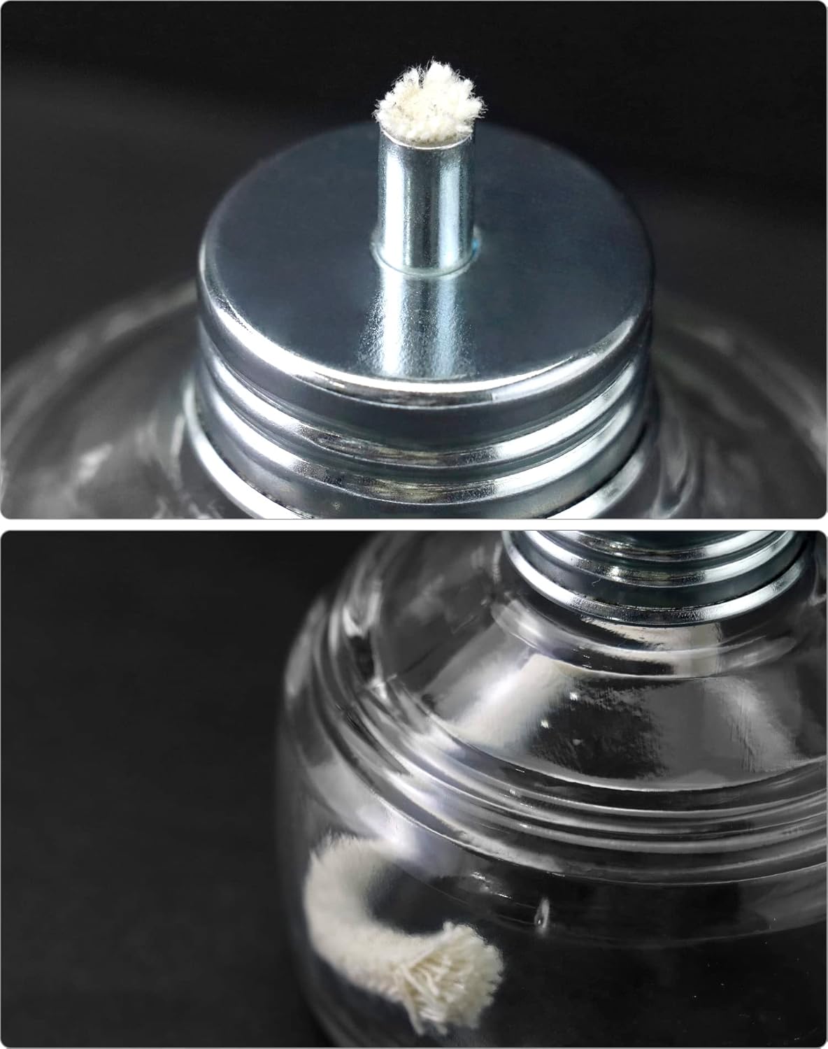 Alcohol Lamp, 2 Pack 120ml Glass Laboratory Alcohol Burner Lamp, Lab Equipment Heating Bottle with Cotton Wick and Metal Cap, for Science Experiments, Fuel Not Included
