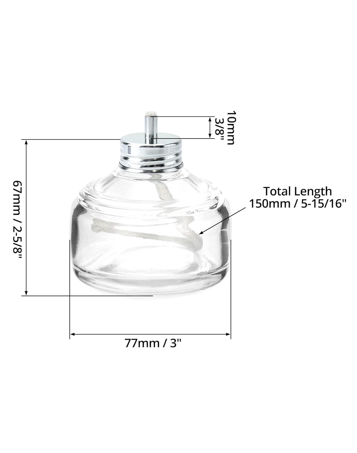 Alcohol Lamp, 2 Pack 120ml Glass Laboratory Alcohol Burner Lamp, Lab Equipment Heating Bottle with Cotton Wick and Metal Cap, for Science Experiments, Fuel Not Included
