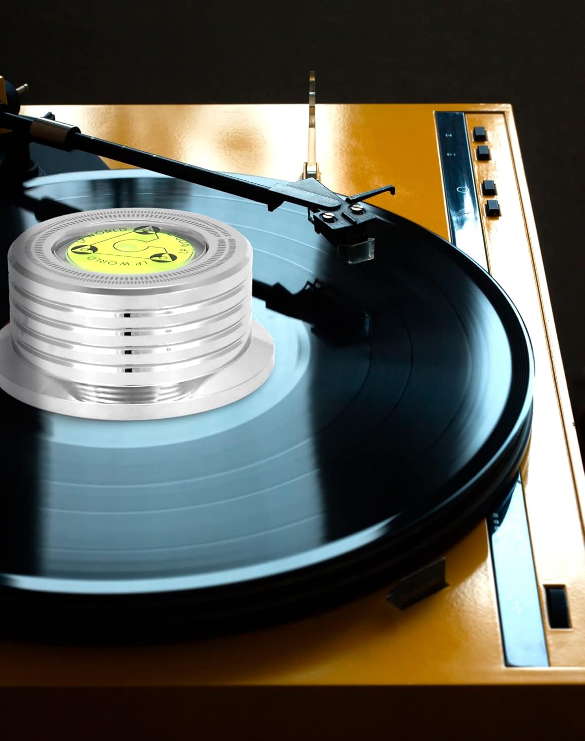Record Weight Phono Disc Stabilizer, 60HZ Record Weight Stabilizer, with Bubble Leveling (60Hz, Silver)