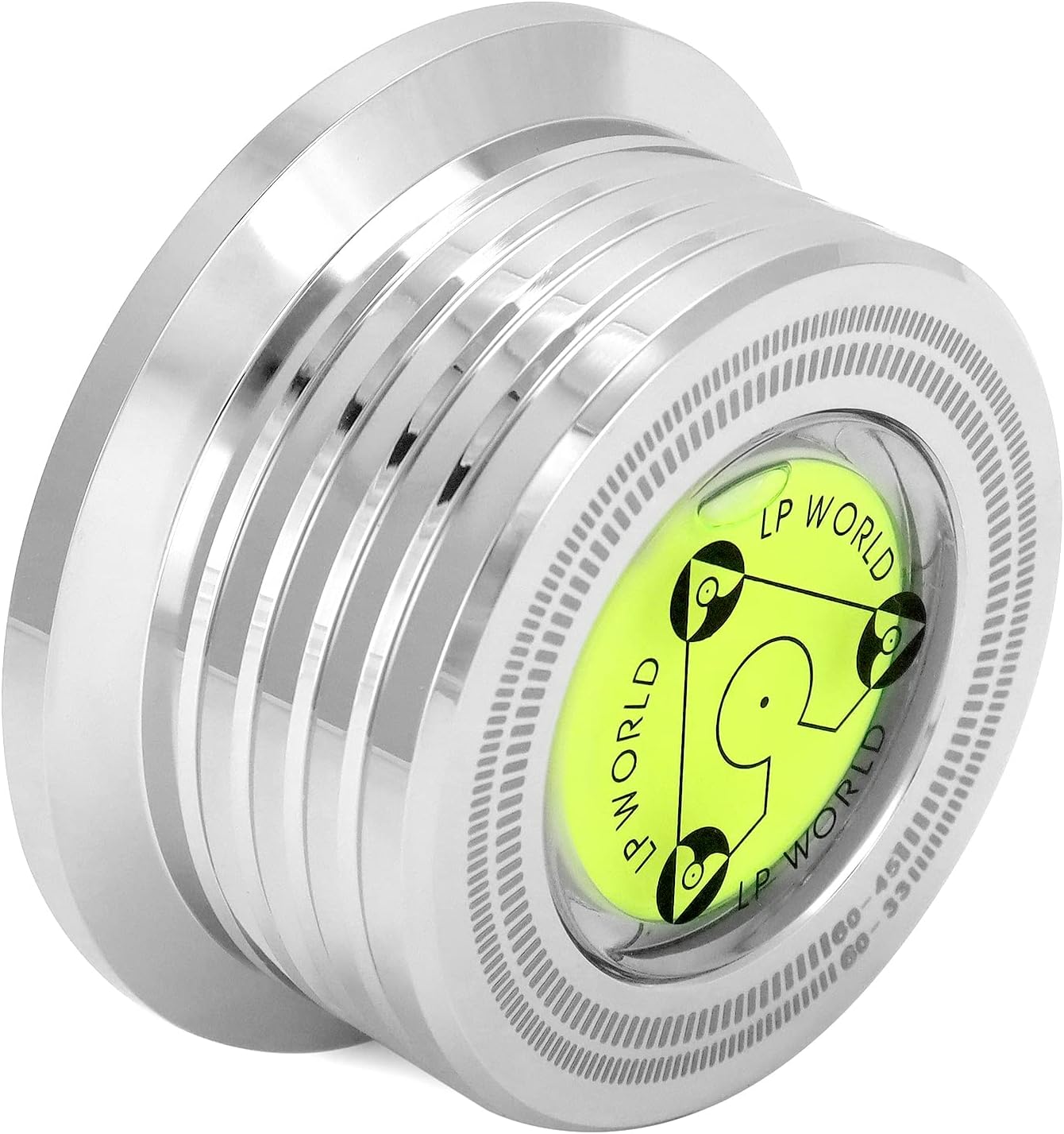 Record Weight Phono Disc Stabilizer, 60HZ Record Weight Stabilizer, with Bubble Leveling (60Hz, Silver)