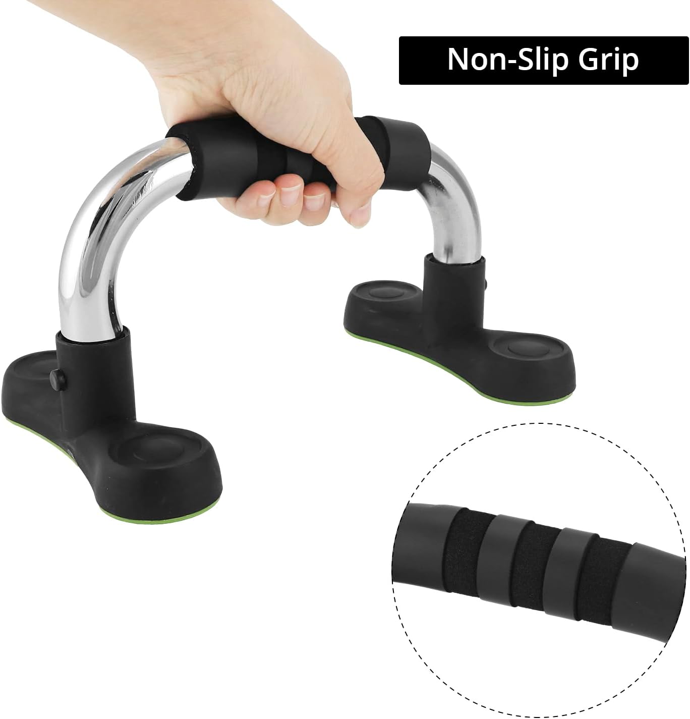 Steel Push Up Handles for Floor, Portable Push Up Stands with Non-Slip Grip, Angled Incline