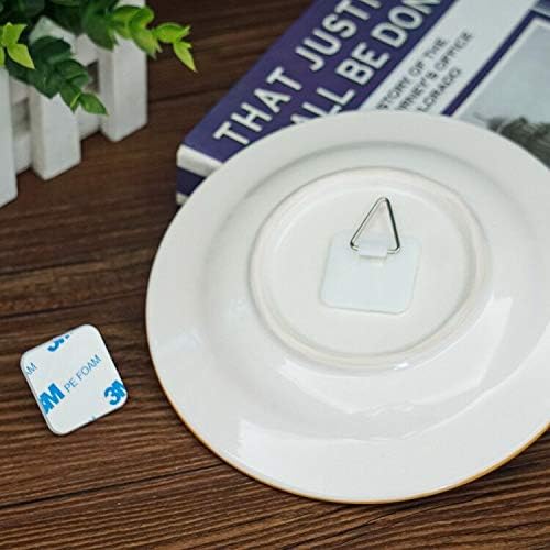 1.25 Inch Invisible Adhesive Plate Hanger Set Vertical Plate Holders for The Wall (20 Pack)
