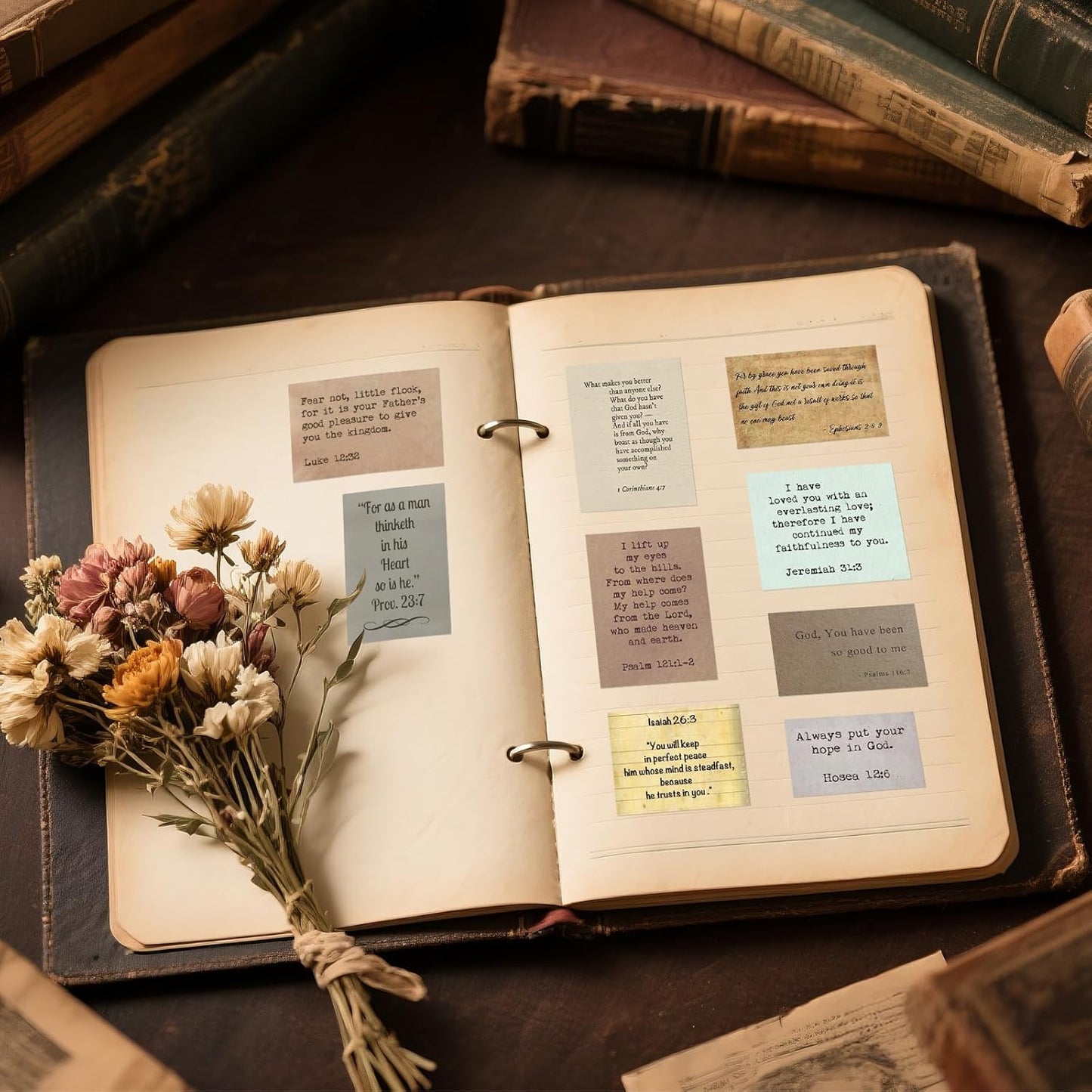 180Pcs Bible Verse Stickers - Vintage Inspirational Christian Stickers Bible Journaling Sticker Self Adhesive Religious Scripture Sticker Jesus Faith Label for Study Supply Planner(3Pcs/Each)