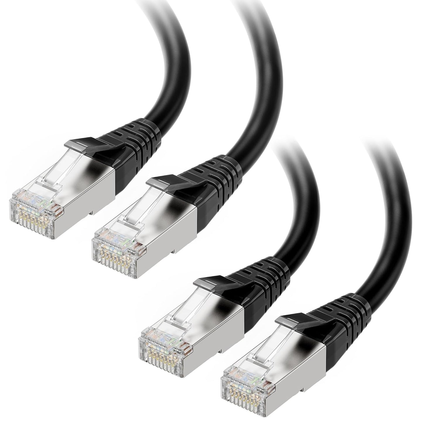 [Cat8 Certified] 2-Pack 40Gbps Shielded Cat 8 Ethernet Cable - 5ft, 2000Mhz Category 8 Ethernet Cord, Cat8 Cable for Gaming, Black