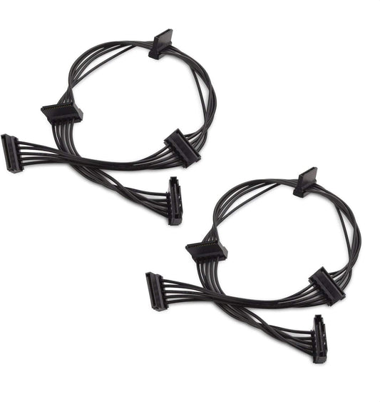 2-Pack 15 Pin SATA to 4 SATA Power Splitter Cable - 18 Inches