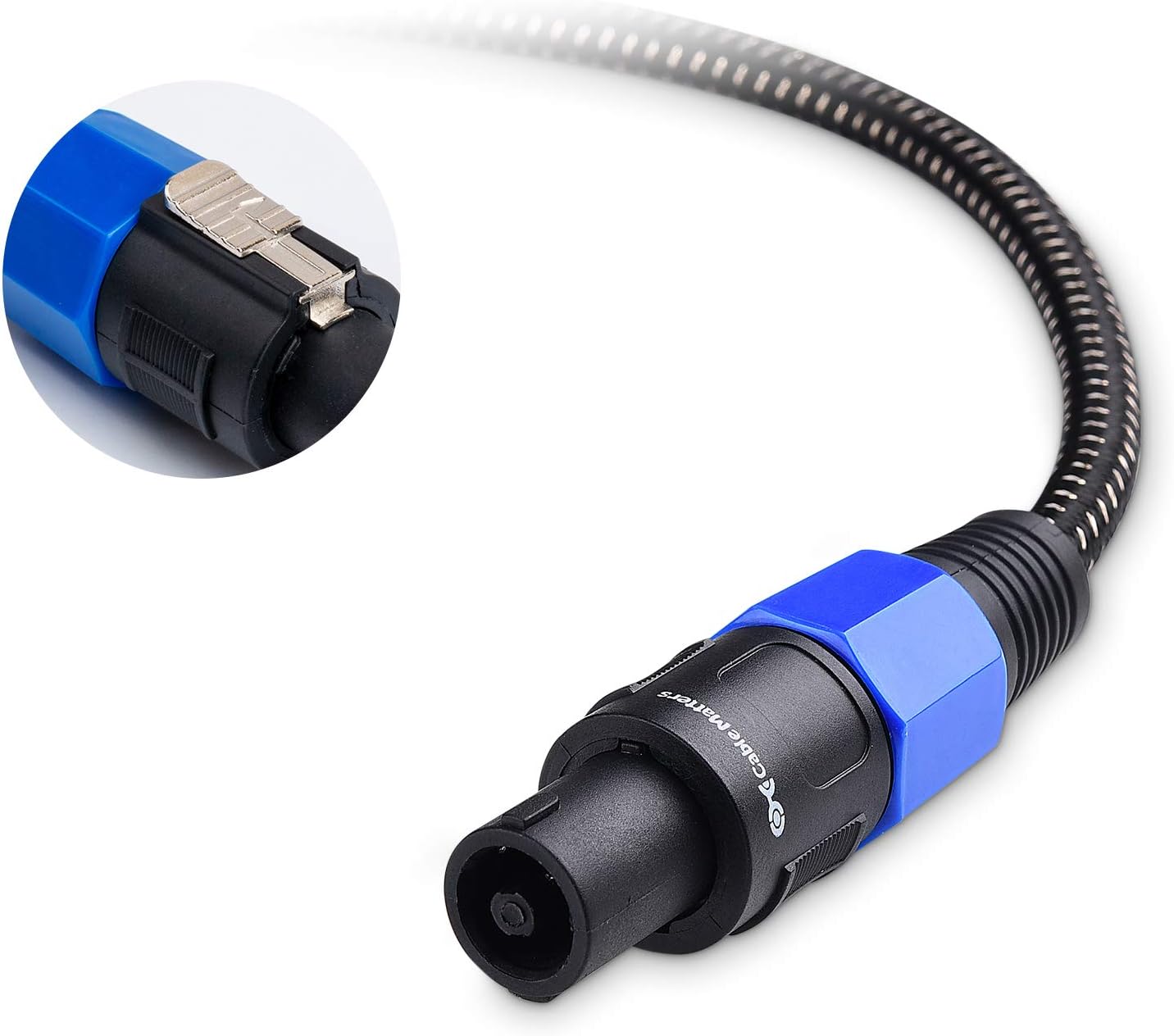 Premium Braided 12AWG Speaker Cable 3 ft Compatible with Speakon NL4FC Port