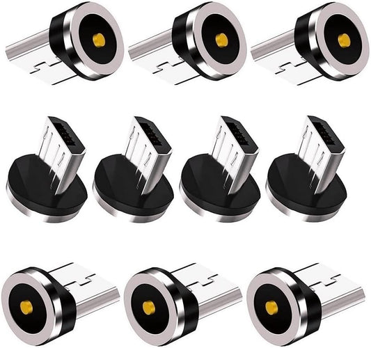 Magnetic Charging Series (Micro Tips) 10pcs,Just Micro USB Tips Without USB Cable Cords,Compatible for MicroAndriod SmartSeries.