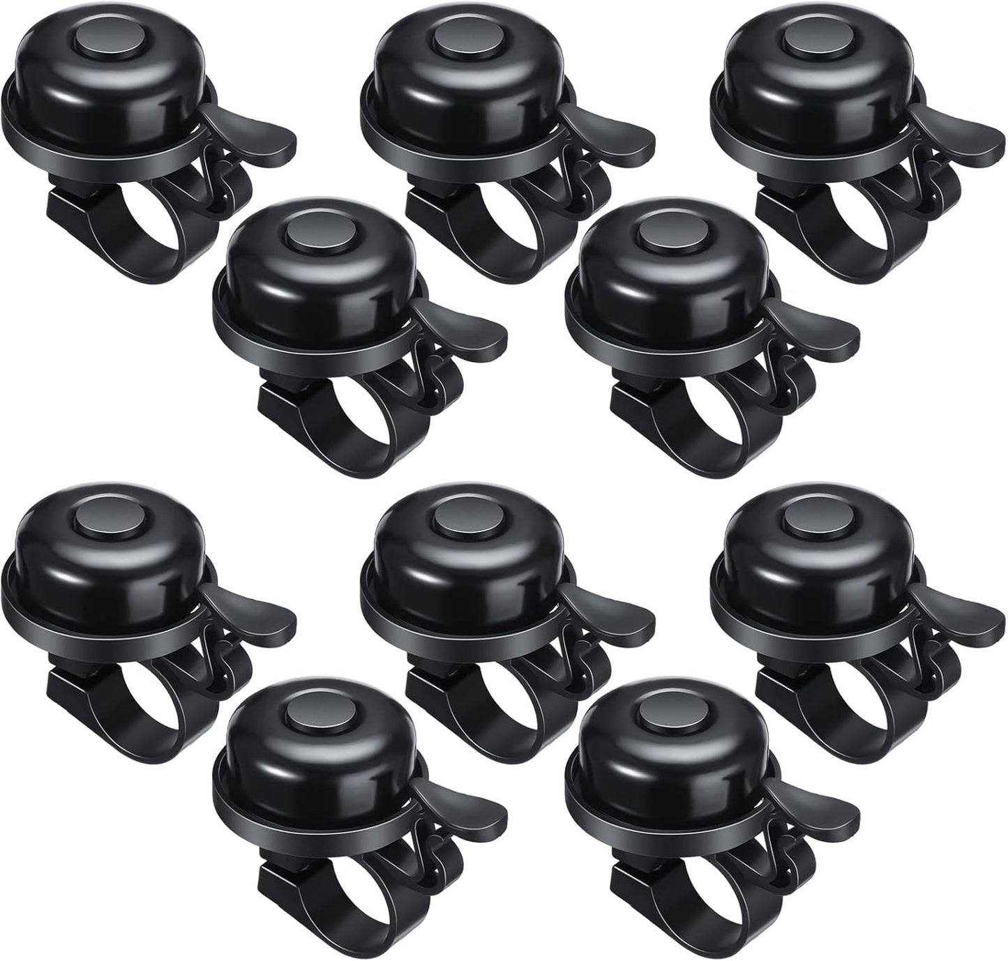 Bike Bells Bulk Aluminum Loud Crisp Bicycle Bell Clear Sound Mountain Bike Accessories Easy Installation for Boys Girls Adults Kids, Black