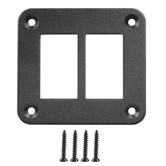 2 Gang Rocker Switch Panel Housing Holder, Rocker Toggle Switch Aluminum Housing Bracket with Screw, Black Waterproof Anodized Aluminium Panel for Car Boat Trailer RV SUV ATV UTV