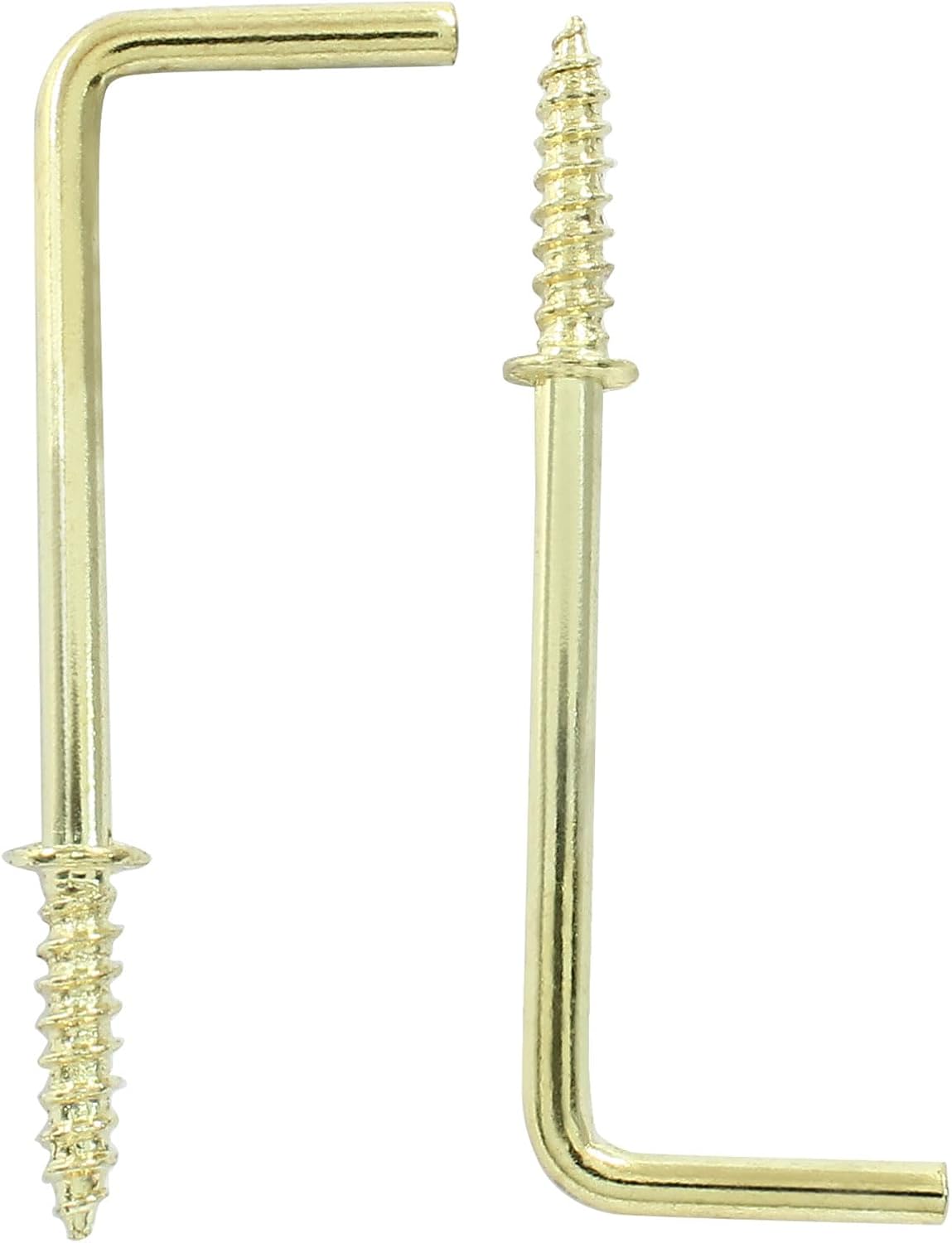 20pcs L Shape Screw Hooks, 2 Inch Square Bend, Gold Steel, 100% Steel, Wall Mount, Minimalist, For Home, Office, Decoration