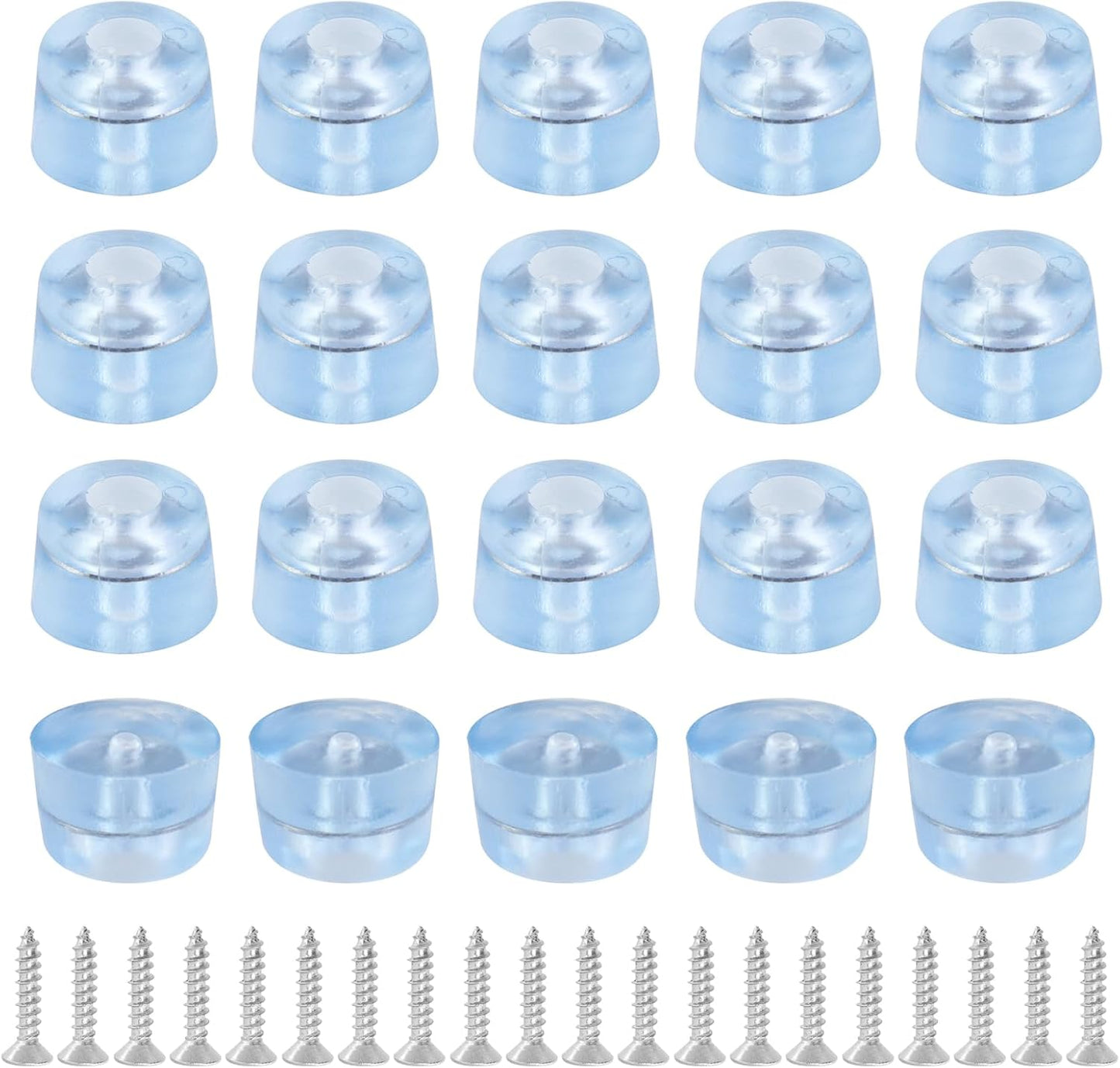 Transparent Screw Feet Rubber Pads Non Slip Non Skid Feet Pad for Furniture -Pack of 20