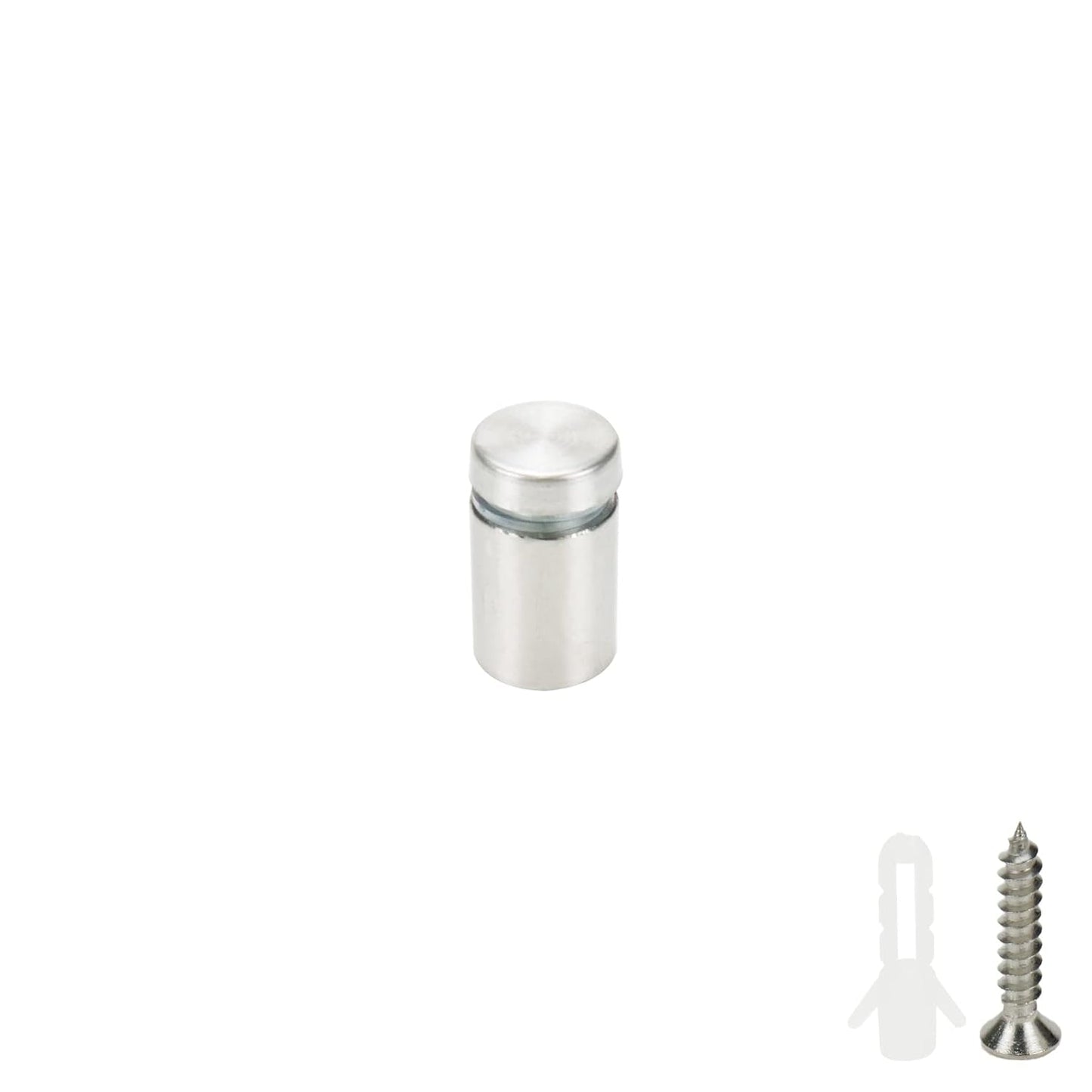 Sign Standoff Screws 0.63" Dia 1.06" Length Glass Standoff Bolts Stainless Steel 3/8" Thread Dia Advertising Screws - 8pcs