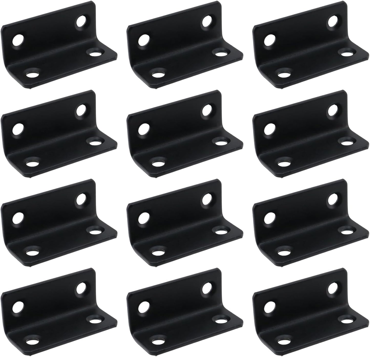 L Bracket for Shelves Heavy Duty Corner Brace Stainless Steel Shelf Brackets Metal Braces for Wood Furniture Cabinet Chair, Black ,1.8" x 0.79"x 0.79"-5pcs