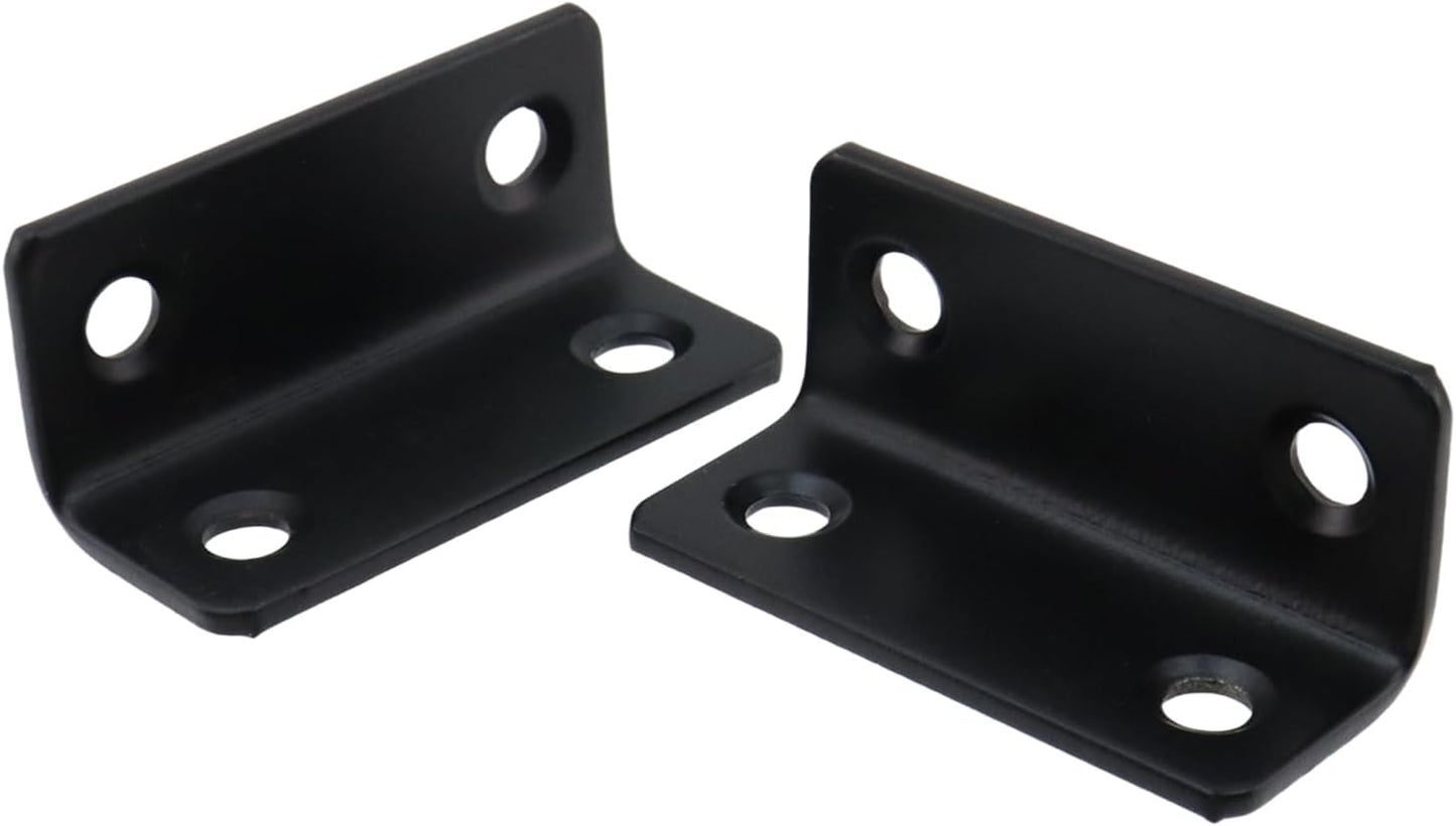 L Bracket for Shelves Heavy Duty Corner Brace Stainless Steel Shelf Brackets Metal Braces for Wood Furniture Cabinet Chair, Black ,1.8" x 0.79"x 0.79"-5pcs