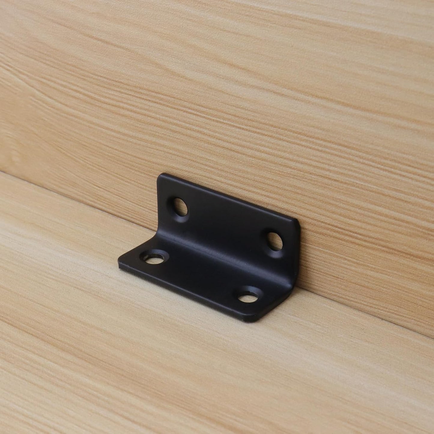 L Bracket for Shelves Heavy Duty Corner Brace Stainless Steel Shelf Brackets Metal Braces for Wood Furniture Cabinet Chair, Black ,1.8" x 0.79"x 0.79"-5pcs