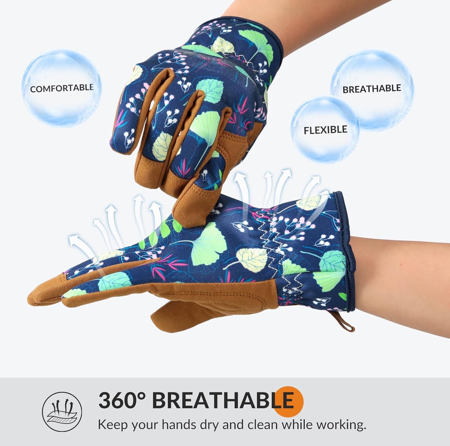 Gardening Gloves for Women, Breathable leather Garden Gloves with Grip, Thorn-Proof Puncture-Resistant Work Gloves