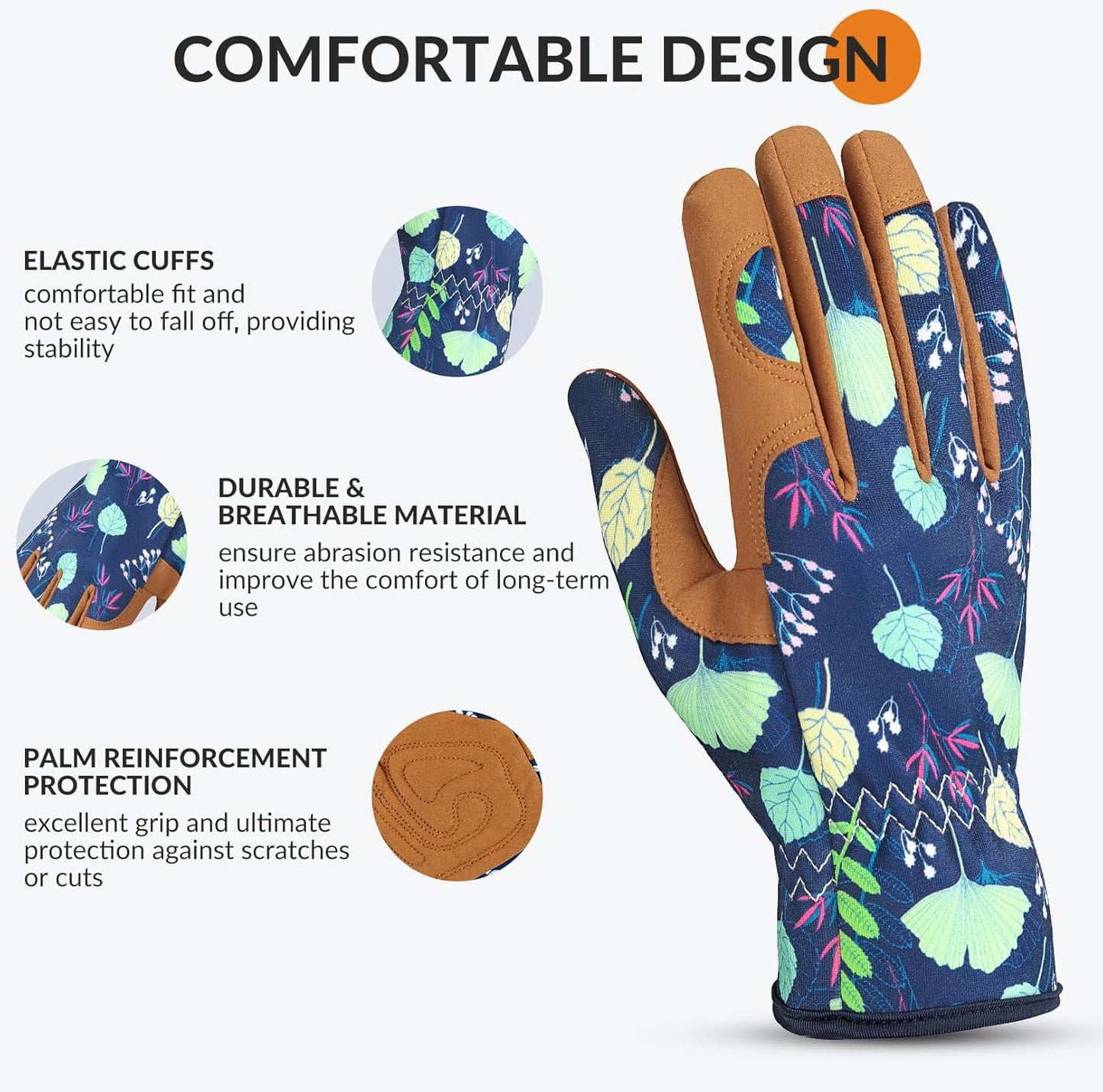 Gardening Gloves for Women, Breathable leather Garden Gloves with Grip, Thorn-Proof Puncture-Resistant Work Gloves