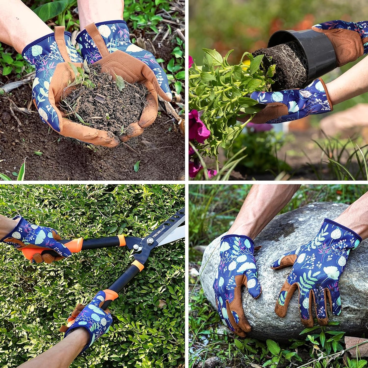 Gardening Gloves for Women, Breathable leather Garden Gloves with Grip, Thorn-Proof Puncture-Resistant Work Gloves