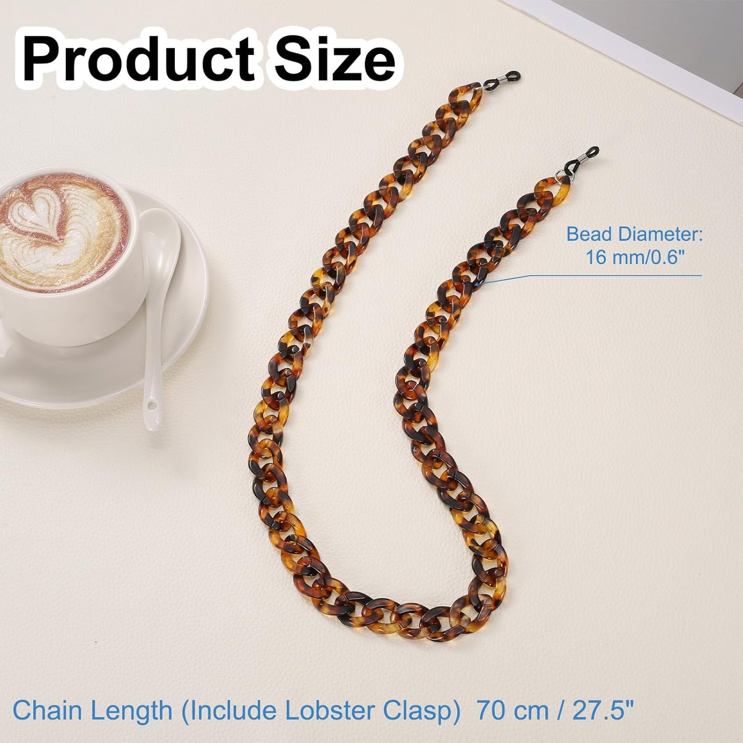 Eyeglass Chains for Women, Acrylic Eyeglass Holder Chains Adjustable Sunglasses Lanyards Holder Chain for Glasses