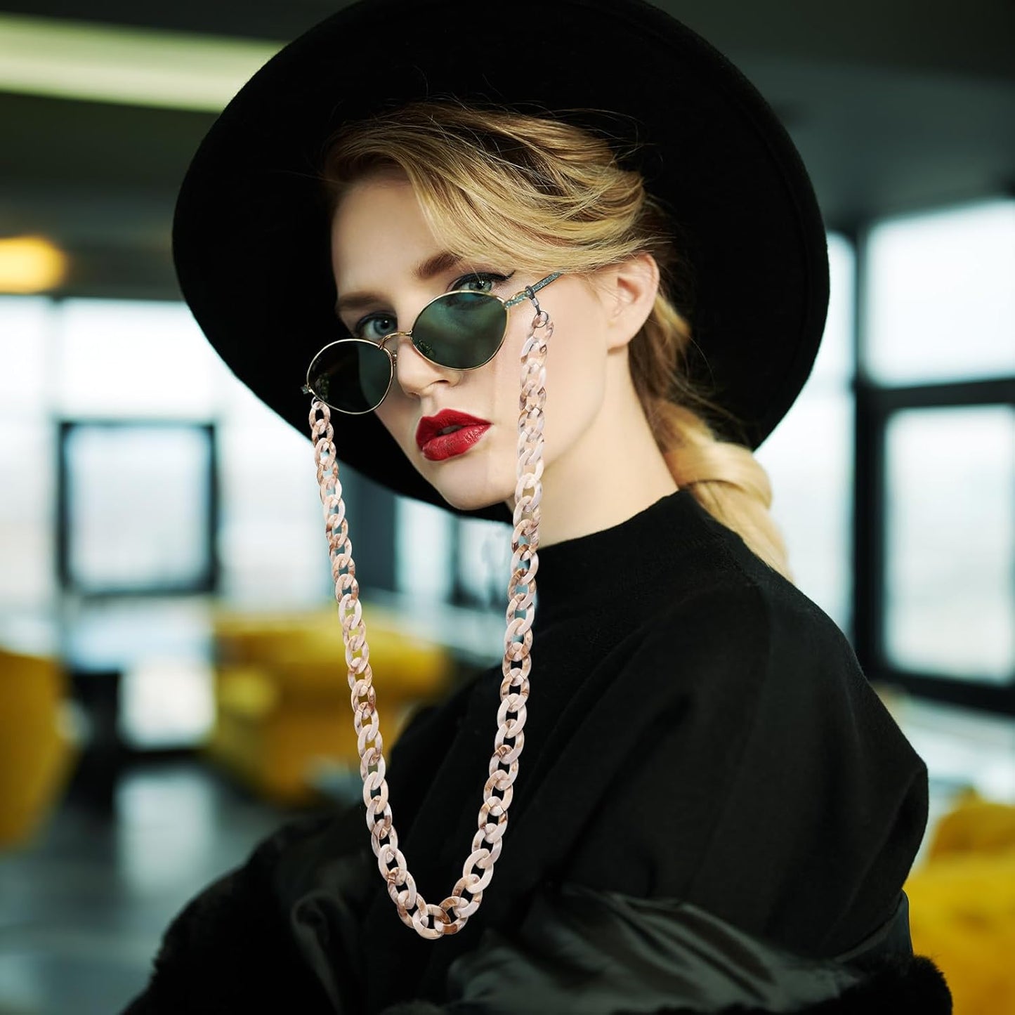 Eyeglass Chains for Women, Acrylic Eyeglass Holder Chains Adjustable Sunglasses Lanyards Holder Chain for Glasses