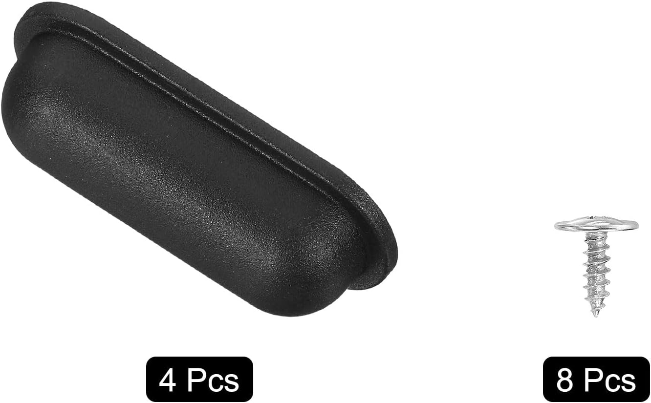 4Pcs Luggage Replacement Pads, Plastic Luggage Stand Feet Stud, Suitcase and Travel Gear Bottom Side Accessories with Self-Tapping Screws, Black (57x24x15mm)