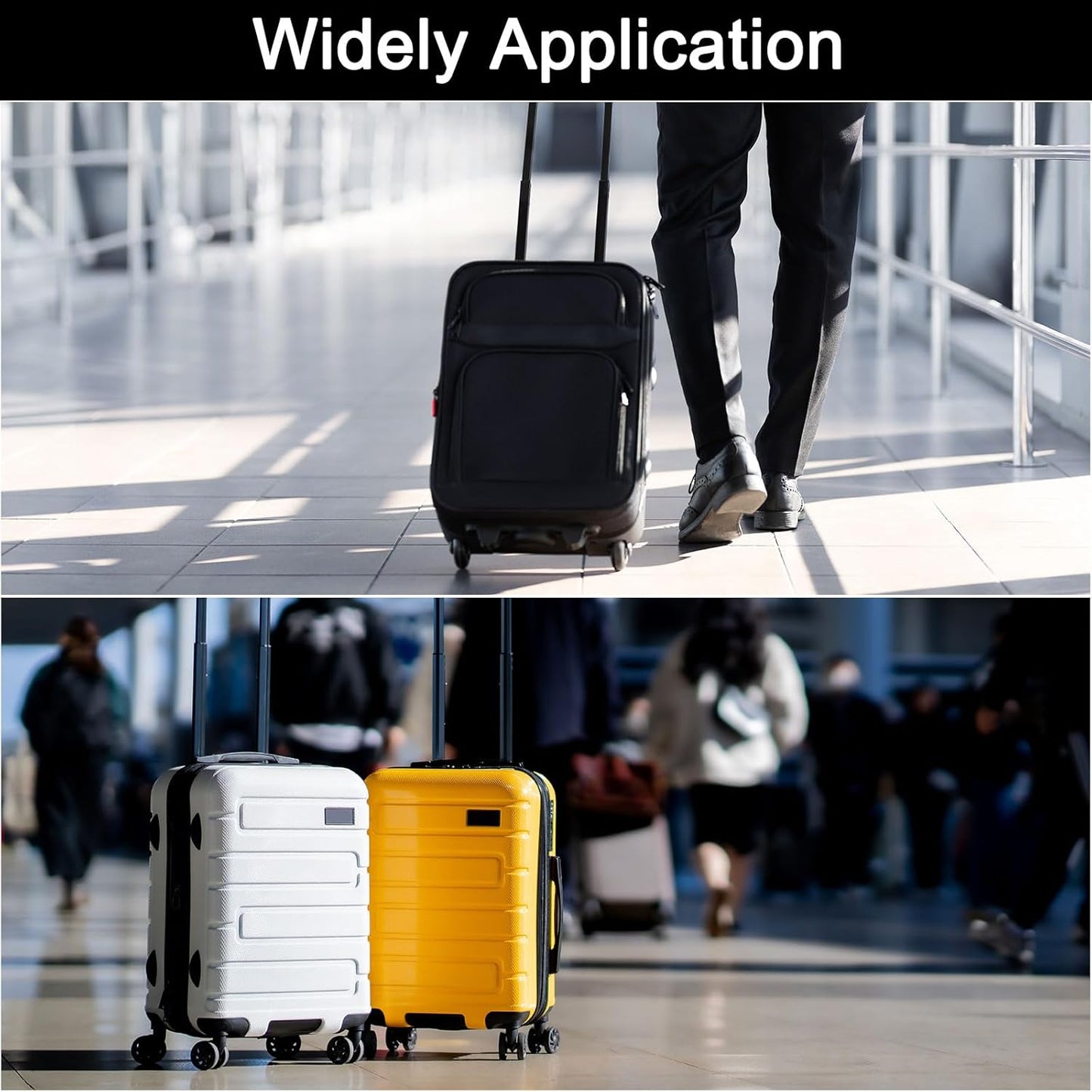 4Pcs Luggage Replacement Pads, Plastic Luggage Stand Feet Stud, Suitcase and Travel Gear Bottom Side Accessories with Self-Tapping Screws, Black (47x47x25mm)