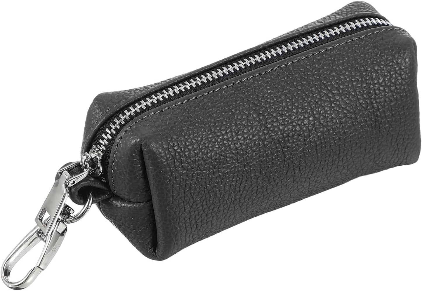 Leather Coin Purse, Leather Car Key Holder Bag Hand-held Change Purse Keychain Pouch Small Coin Pouch with Key Ring for Women and Men, Black