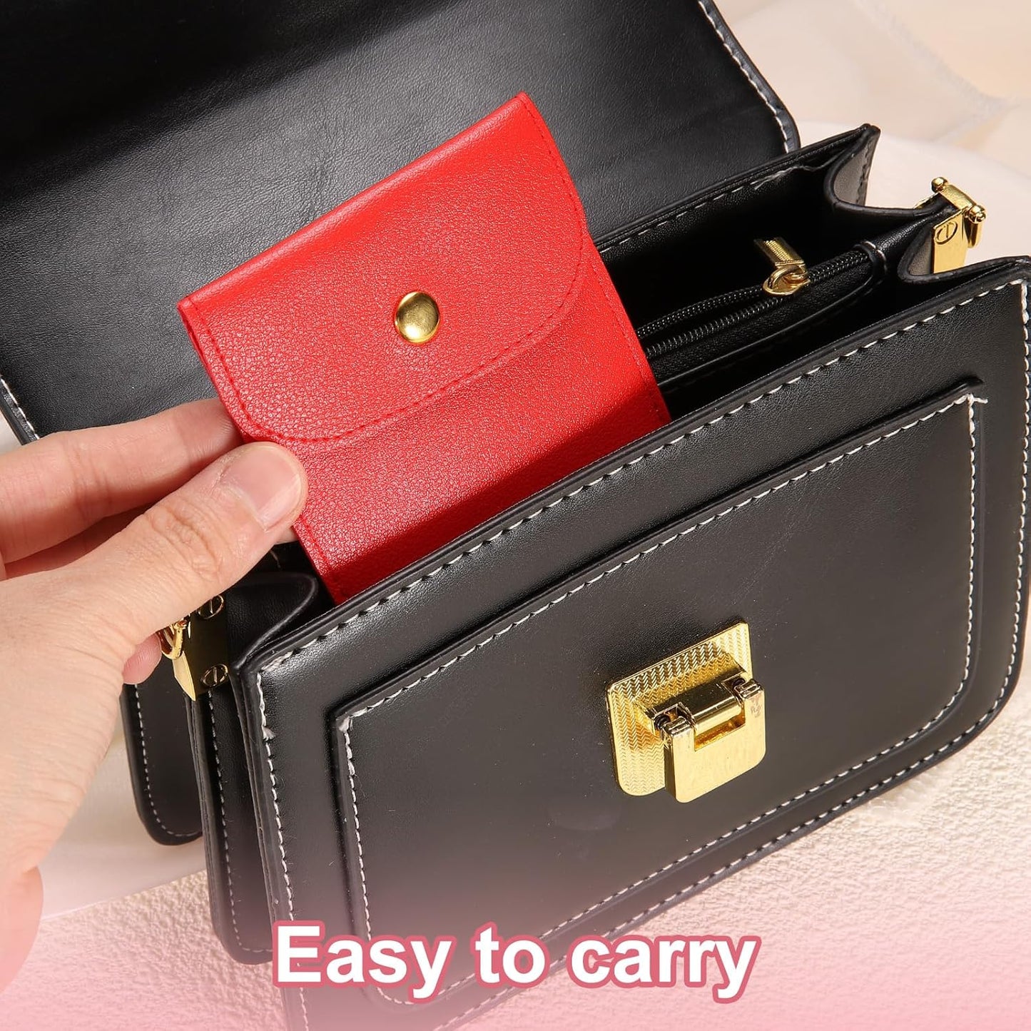 6 Pcs Mini Jewelry Pouch, 8 Inch PU Leather Small Jewelry Bags Soft Jewelry Package Gift Storage Bag Travel Jewelry Bag for Women Rings Necklace Bracelet, Gold