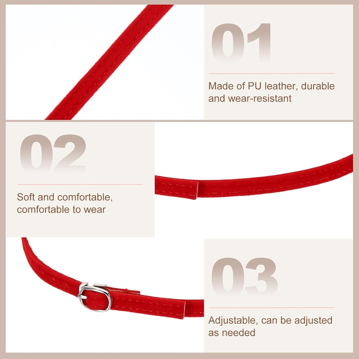 Replacement Ankle Strap for Heel Detachable Shoe Straps PU Leather Shoe Band