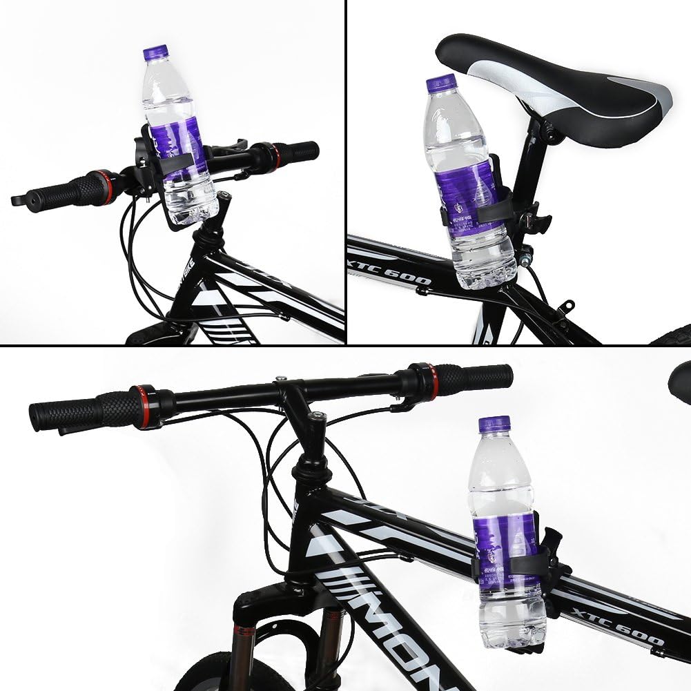 2 Pack Bike Water Bottle Holders No Screws, Universal Bike Cup Holder, 360 Degree Rotatable Bike Water Bottle Cage, Water Bottle Holders for Kids Bike Adult Bike