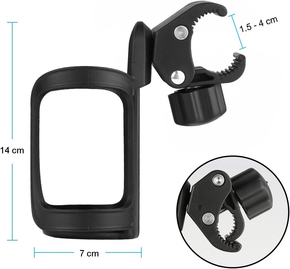 Bike Cup Holder, Bike Water Bottle Holders, Universal 360 Degrees Rotation Cup Holder for Bicycle, Stroller, Scooter, Walker, Wheelchair, Bike Bottle Holders for Kids Adults, 1 Pack