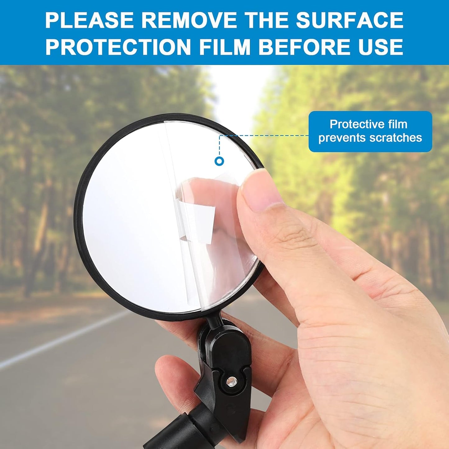 2pcs Bike Mirror, Bar End Bicycle Riding Rearview Mirrors for Handlebars, Adjustable 360 Degree Rotatable Convex Mirror for Mountain Road Bikes