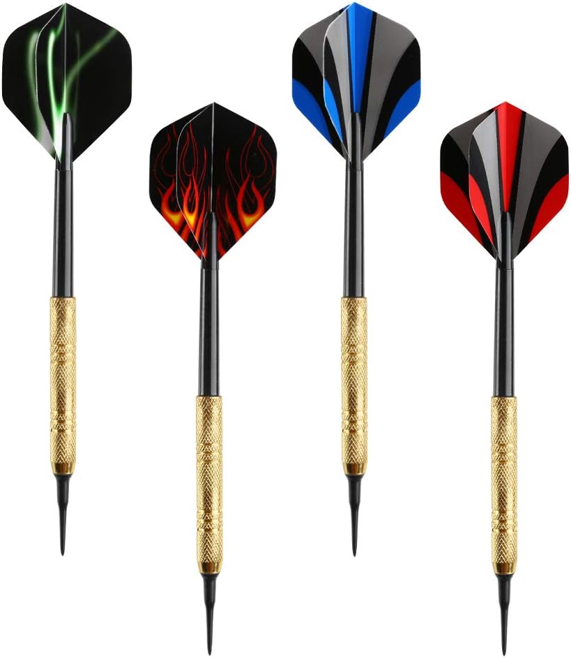 12 Pcs Darts Plastic Tip, Soft Tip Darts Set, 14g Plastic Tipped Dart, Attach Extra 36 Black 2BA Replacement Tips, Soft Tip Darts for Electronic/Plastic Dartboard