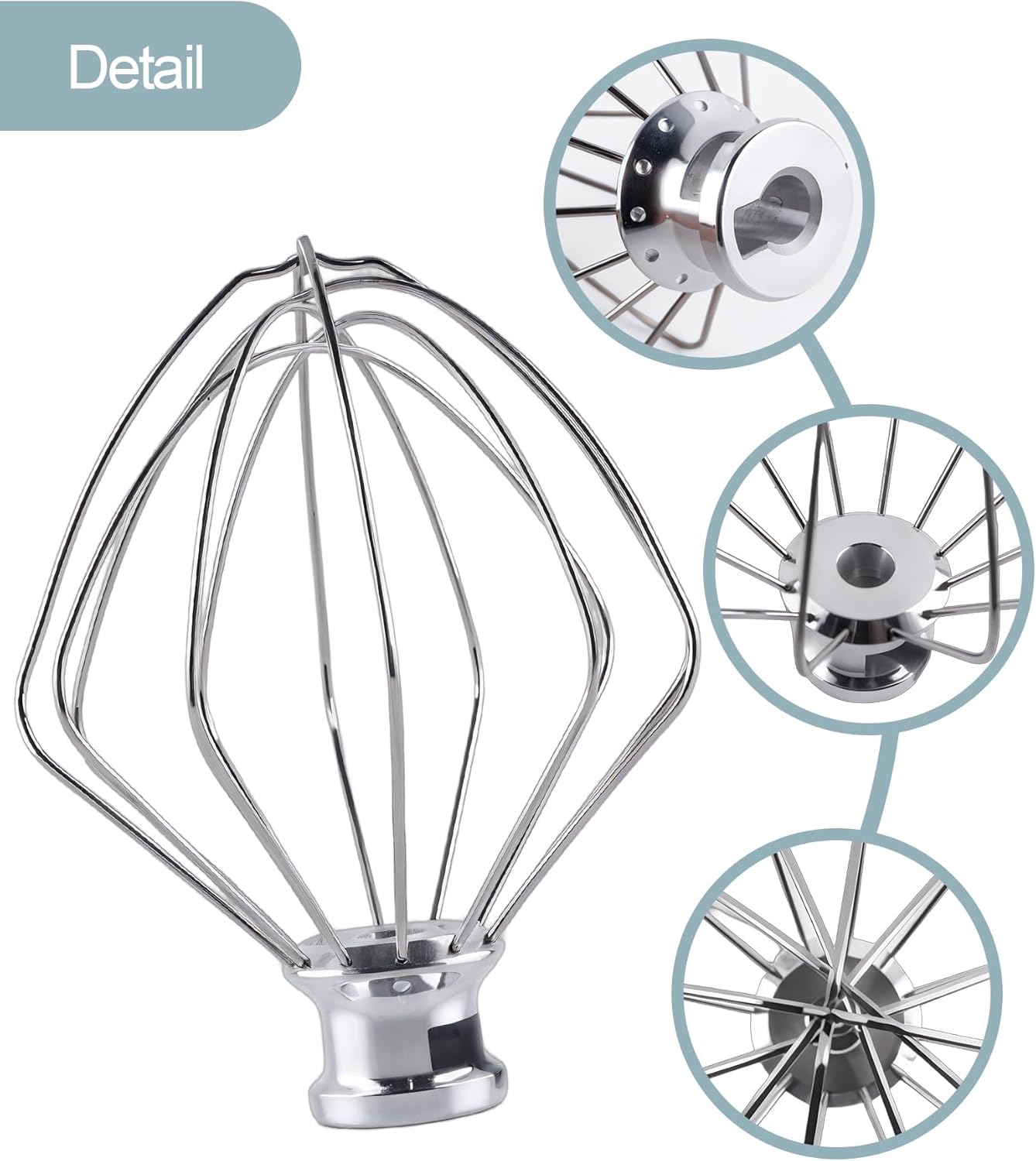 Stainless Steel K45WW Wire Whip, Attachments Fits for KitchenAid 4.5 5 Quart Tilt-Head Stand Mixer, Egg Stirrer, Cream Beater, Cakes Mayonnaise Whisk Kitchen aid Accessories