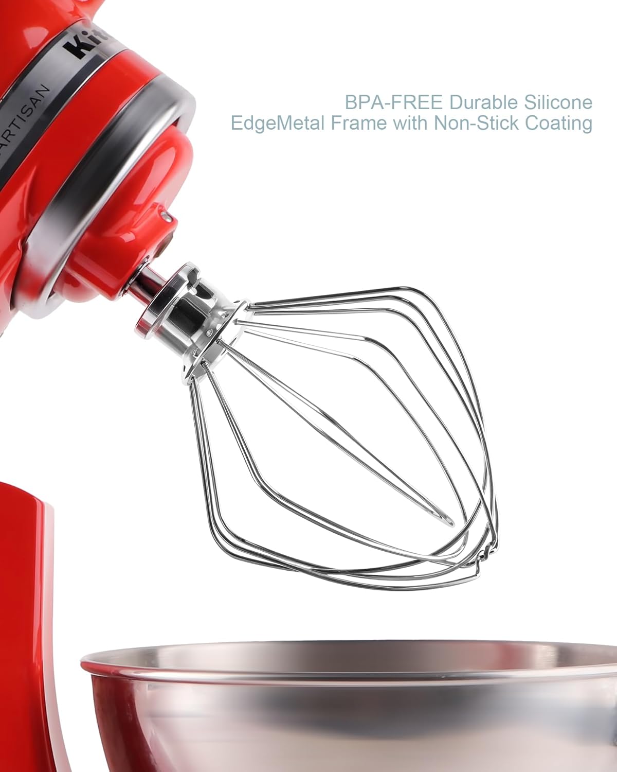 Stainless Steel K45WW Wire Whip, Attachments Fits for KitchenAid 4.5 5 Quart Tilt-Head Stand Mixer, Egg Stirrer, Cream Beater, Cakes Mayonnaise Whisk Kitchen aid Accessories