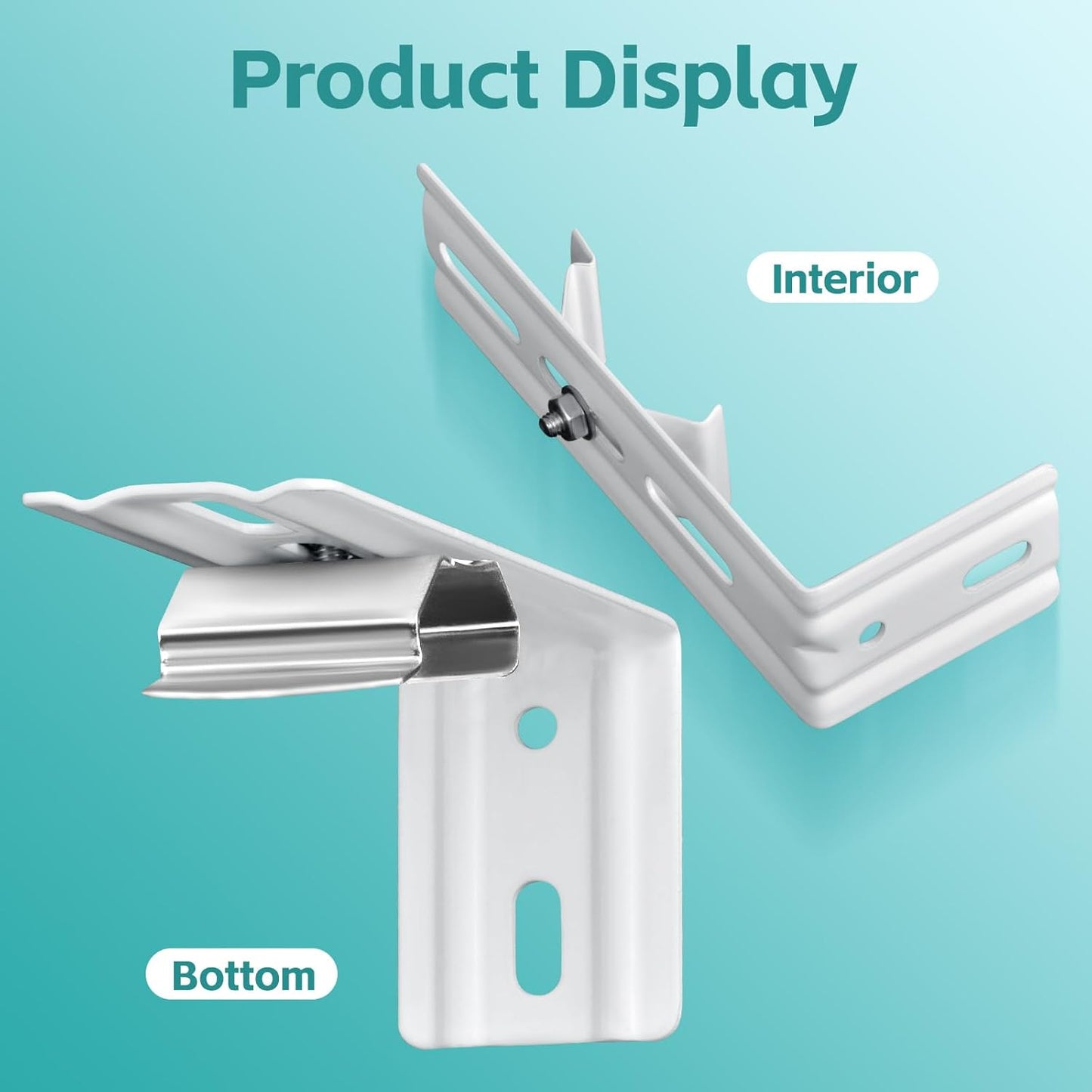 6 Pcs Vertical Blinds L Bracket Vertical Blind Wall Mount with Headrail 1-1/2" C Clamp Brackets 4" Outside Mounting Bracket Clips Vertical Blind Top Code Mounting (Silver)
