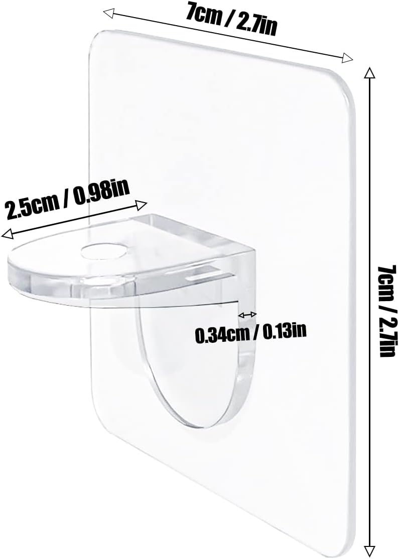 Adhesive Shelf Bracket 2.8" Punch Free Shelf Support Pegs Nail-Free Shelf Support Peg for Shelves, Kitchen Cabinet, Book Closet, Clapboard Layer (24Pcs)