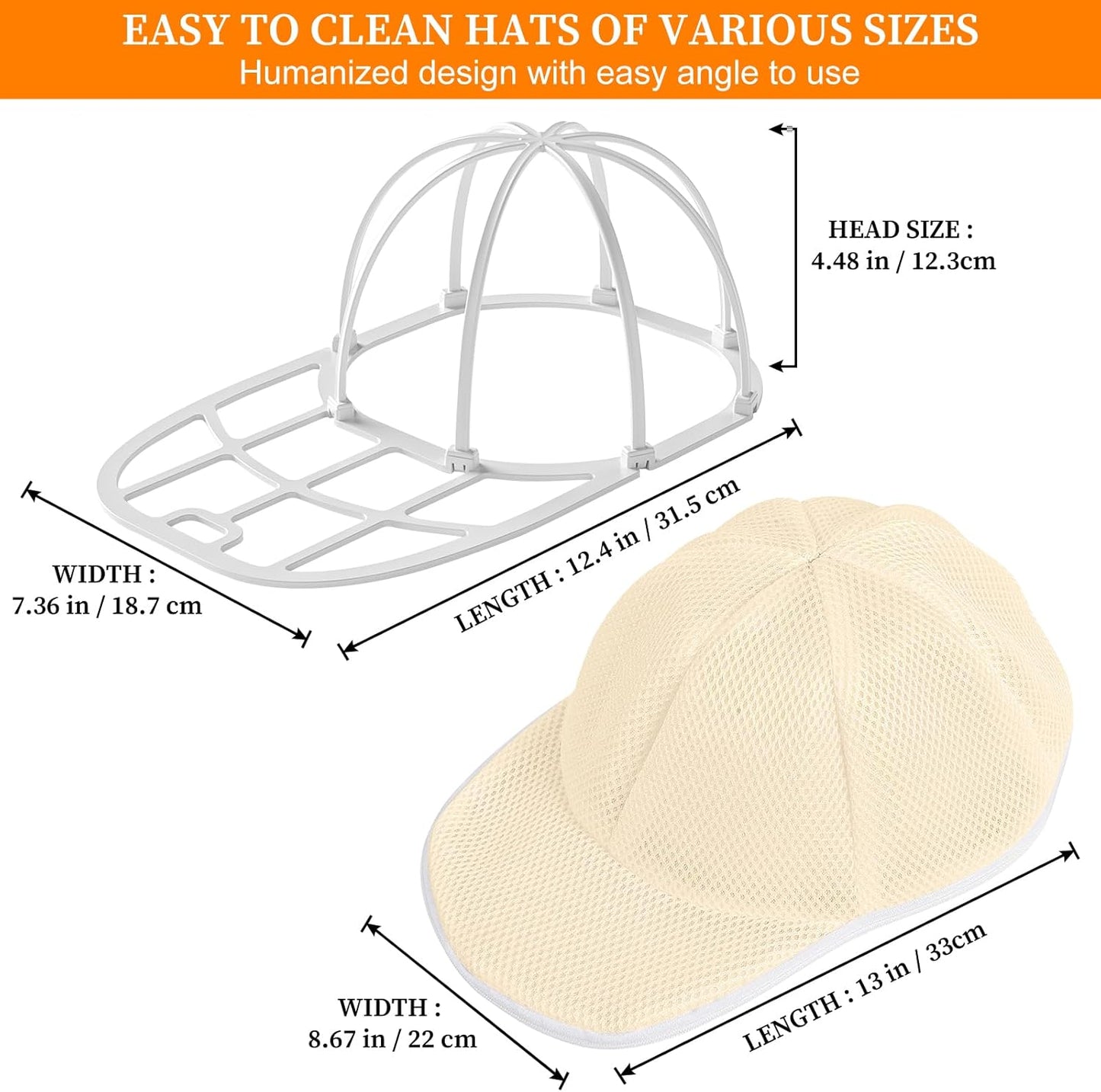 Coopahce Hat Washer for Washing Machine, Hats Cleaner for Baseball Caps, Hat Washing Cage Cap Washer, Dishwasher Hat Holder