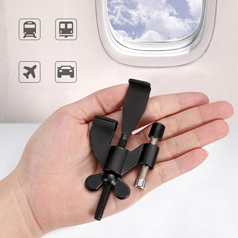 Portable Door Lock - Extra Security for Hotels & Travel - Self-Adhesive No Drilling Required - Black - 1 Piece