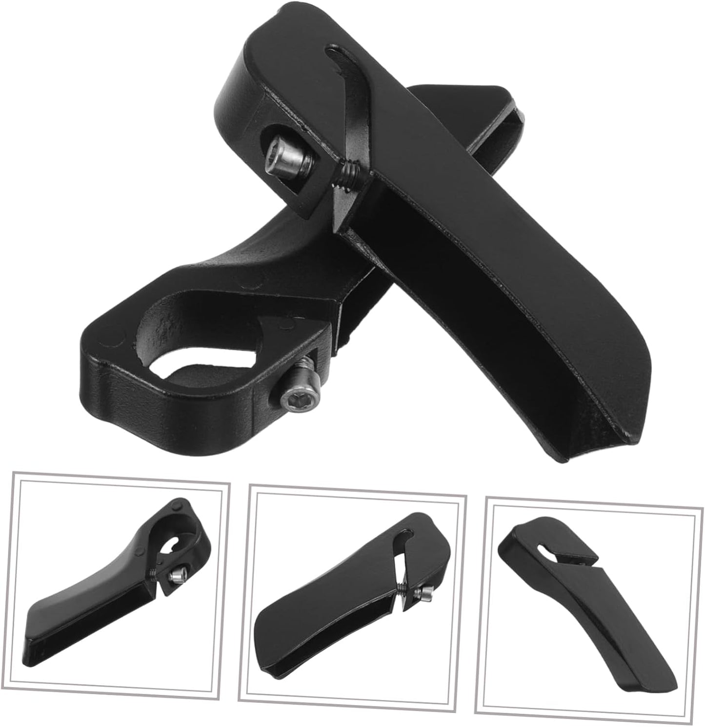 2 Pack Mountain Bike Handlebar Grips Metal & Plastic Anti-Slip Black Bicycle Hand Grips