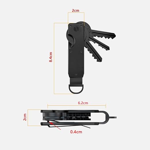 Compact Aluminium Key Organizer 2-6 Keys Yellow-Green Minimalist Key Holder for Car & Home
