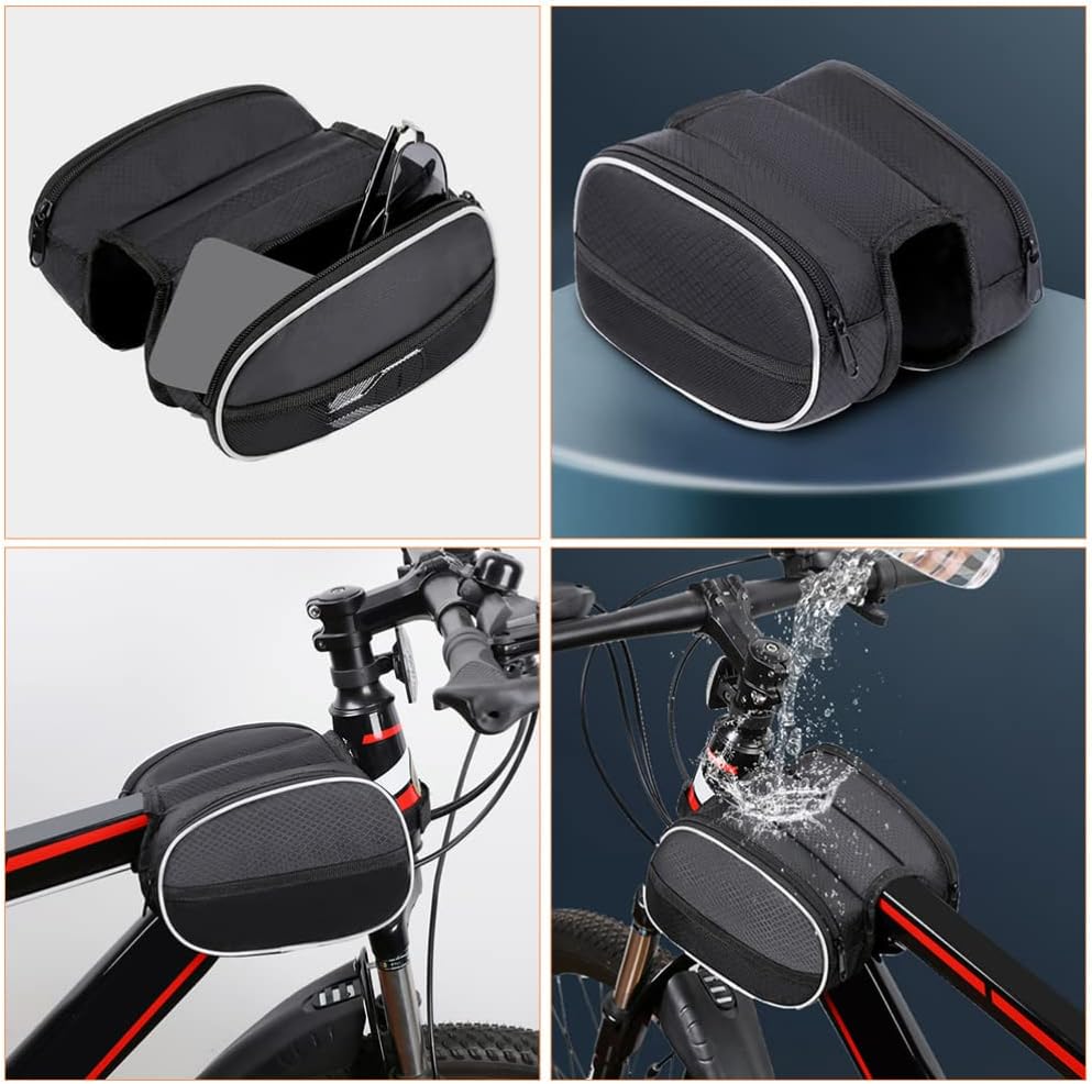 Waterproof Front Bike Frame Bag 19x12.5x6 cm Black