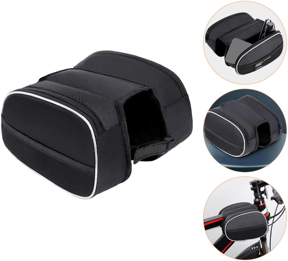 Waterproof Front Bike Frame Bag 19x12.5x6 cm Black