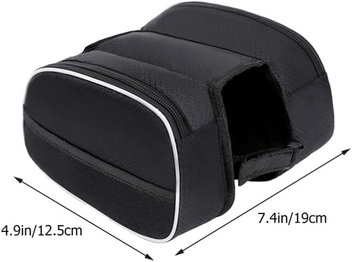 Waterproof Front Bike Frame Bag 19x12.5x6 cm Black