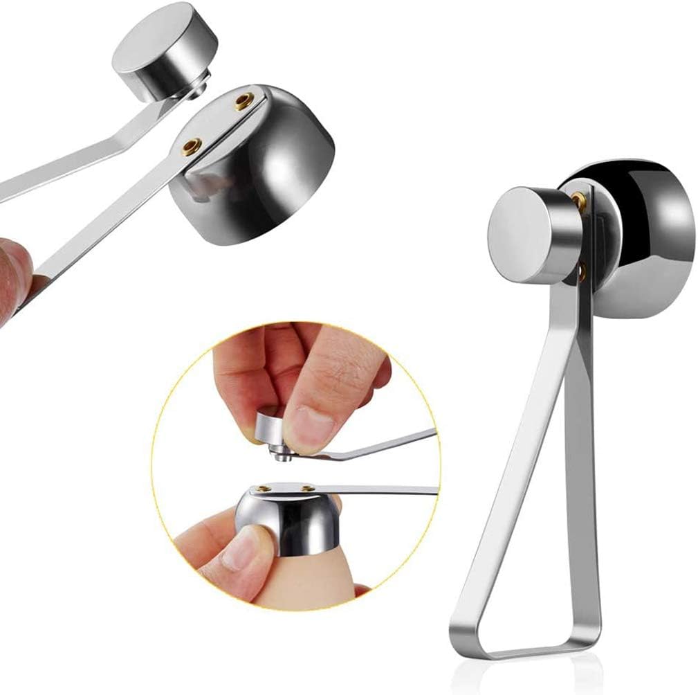 Egg Shell Cutter with Spring Mechanism for Soft and Hard Boiled Eggs Silver 1 Piece