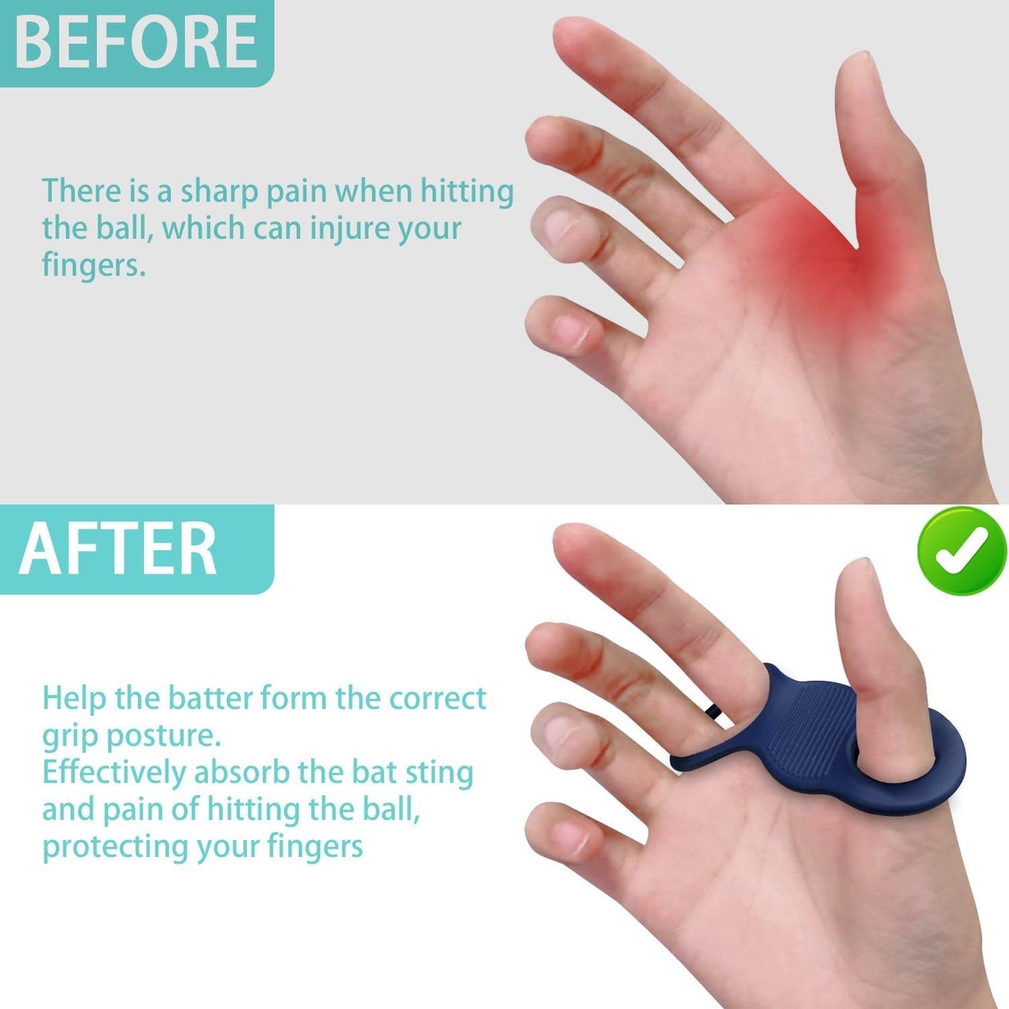 Blue Thumb Grips Finger Protectors for Thumb Tips - 1 Pair