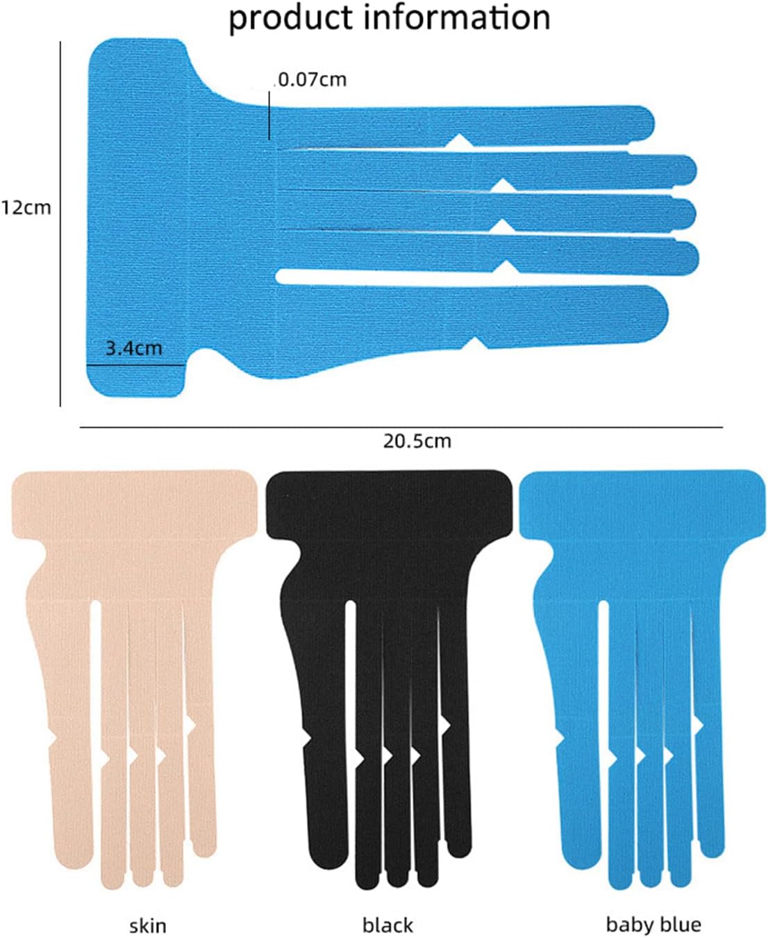 Pre-cut Cotton Sport Tape 3 Pairs Wrist and Finger Support