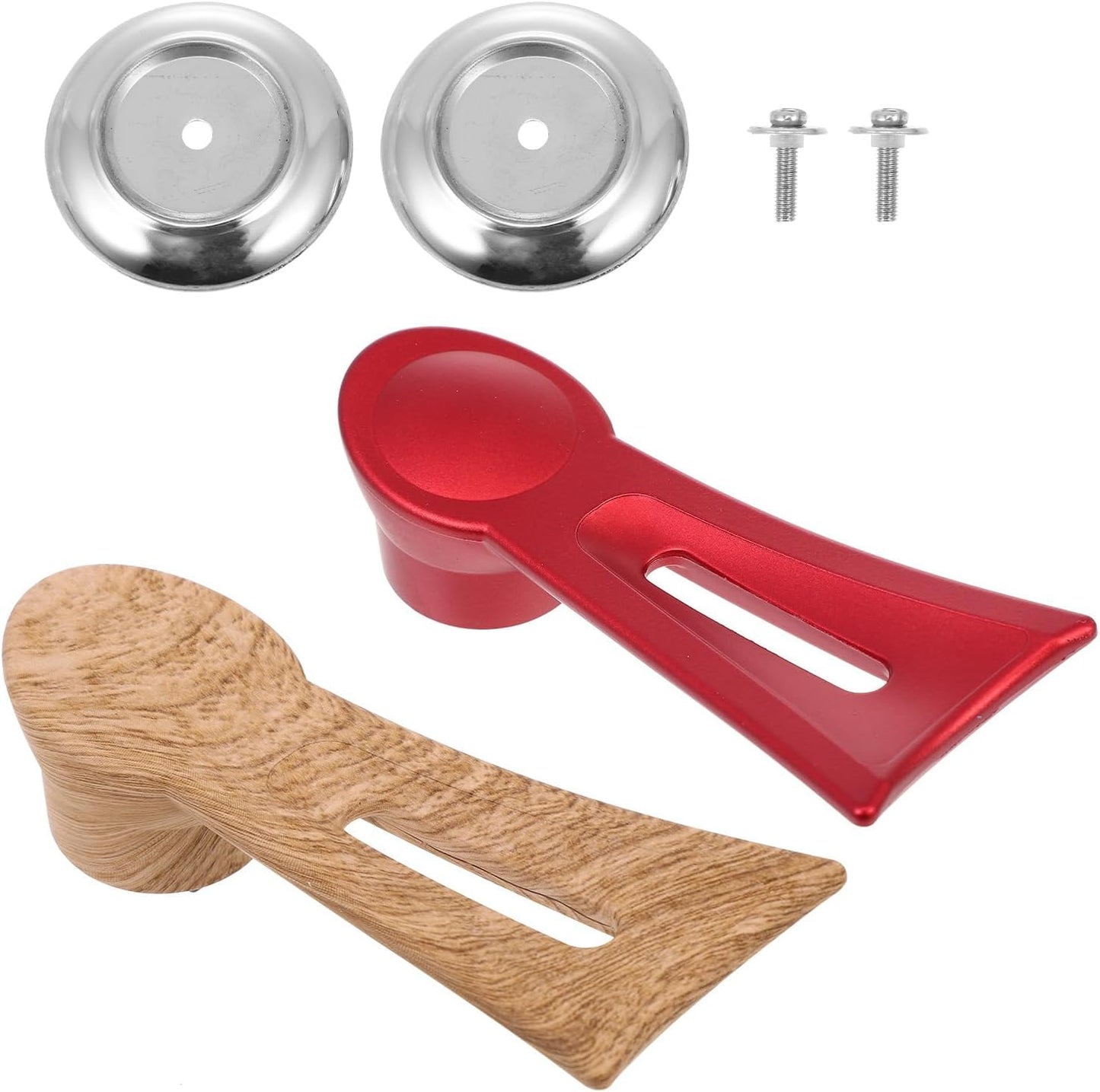 2 Pack Universal Pan Lid Knob Replacement Handle Heat Resistant Wooden & Red